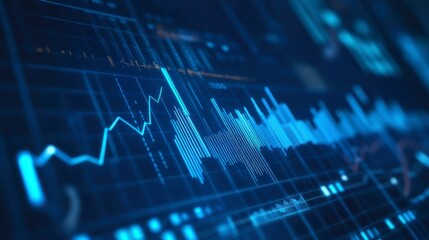 Leinwandbilder - Digital Dashboard Showing Financial Data Growth