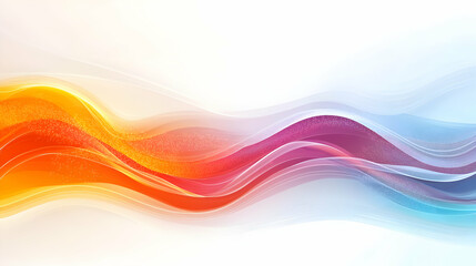 Poster - Abstract Wavy Design In Orange Red And Blue Colors With White Background And Smooth Curves