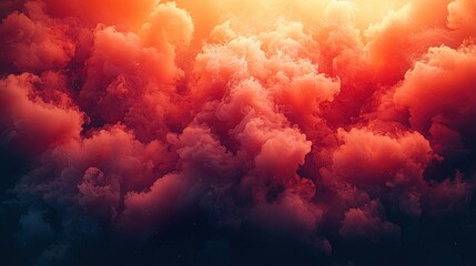 Wall Mural - Fiery red and orange cloudscape, dramatic sky.