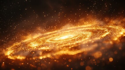 Wall Mural - Fiery spiral galaxy, glowing dust and gas