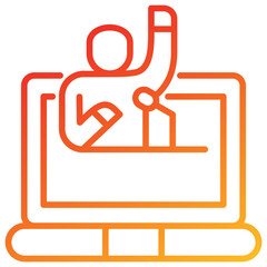 Poster - Online Seminar Line Gradient Icon