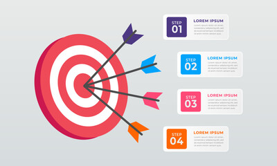 Aufkleber - Target Infographic with 4 Steps