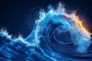 abstract blue background with waves