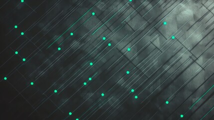 Aufkleber - Abstract Technology Background with Neon Dots and Lines for Modern Design
