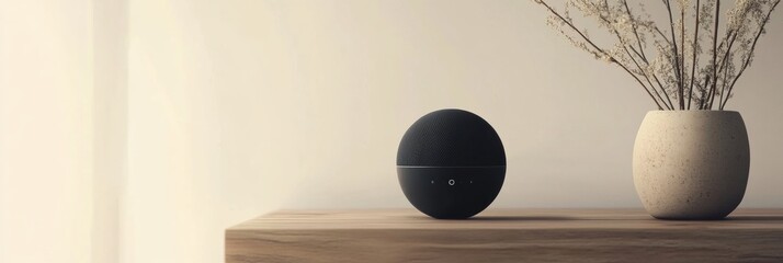 Aufkleber - Smart speaker assists family members at home with daily tasks while enhancing the living spaces design