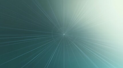 Poster - Abstract Rays of Light on Teal Background with Minimalist Effect
