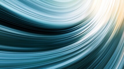 Aufkleber - Blue and white wave with a yellow spot in the middle. The wave is very long and has a lot of detail