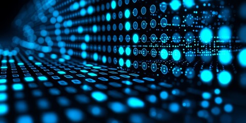 Fototapete - Blue background with many small blue dots. The dots are arranged in a way that they look like a wave