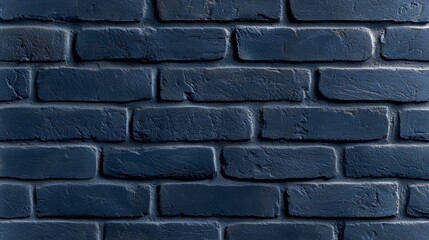 Fototapete - Blue brick wall with a brick pattern. The wall is made of bricks and has a blue color