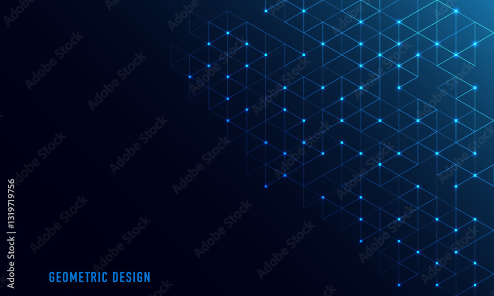 Abstract technology background and design element with hexagons pattern ...