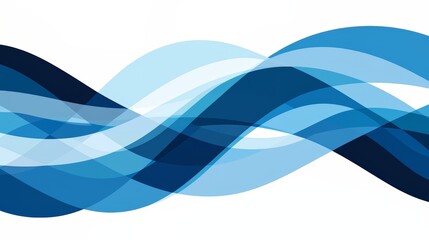 Aufkleber - Blue wave with a white background. The blue color is very bright and the wave is very long