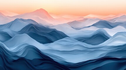 Poster - a digital landscape of overlapping layers and gradients, creating a sense of depth and intrigue for 