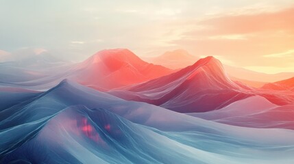 Poster - a digital landscape of overlapping layers and gradients, creating a sense of depth and intrigue for 