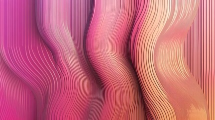 Poster - Abstract Pink and Orange Wavy Lines Background Texture for Design