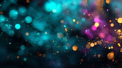 Fototapete - Colorful background with many small dots. The background is blue and purple. The dots are scattered all over the background