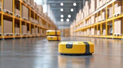 Poster - Innovative Smart Warehouse Concept Featuring Advanced Logistics and Robotics Technology