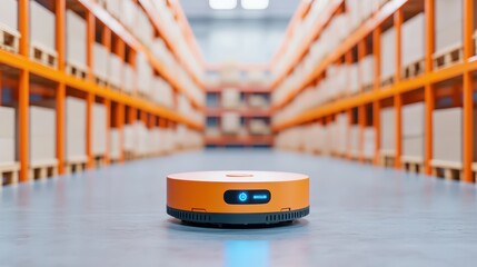 Poster - Concept of Smart Logistics Future with Automated Robot in Modern Warehouse Facility