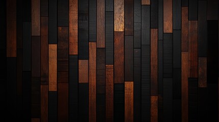 Fototapete - Dark wood grain background with a few black and brown spots. The wood grain is very prominent and the spots are scattered throughout the background