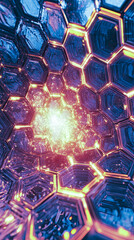Poster - Glowing Energy Matrix Emerges From the Depths of Multidimensional Space Within a Hexagonal Grid