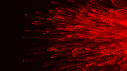 Poster - Futuristic point wave of particles. Visualization of sound waves. Technology or science banner. Abstract digital 3D wave. 3D rendering