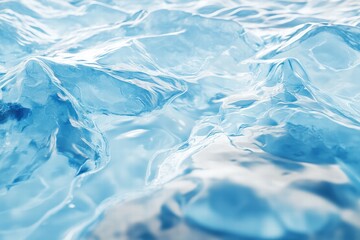 Poster - Ice textures showcase a blend of blue and transparent shades in a serene environment