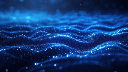 Poster - glowing blue digital rays texture. design concept. 3d rendering.
