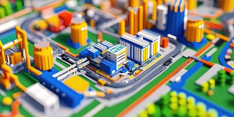 Wall Mural - city made of motherboard circuitry