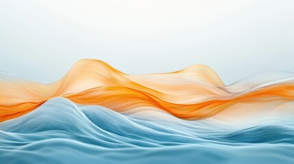 Aufkleber - Abstract blue background with orange liquid lines. Design template for brochures, flyers, magazine, banners etc.