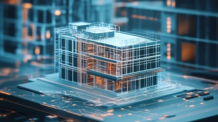 Poster - Engineering automation building designing. Construction industry technology