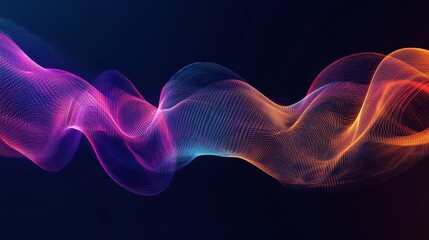 Poster - Abstract sound wave. Voice digital waveform, volume voice technology vibrant wave. Music sound energy background