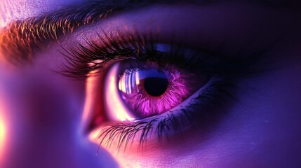 Poster - Digital image of woman's eye. Security concept