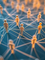 Poster - a simple and minimalist style image featuring multiple icons representing people, connected by lines to form a network