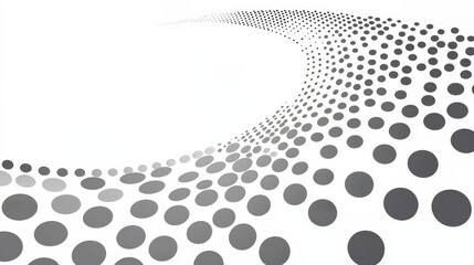 Poster - White background with a grey line of dots. The dots are of varying sizes and are scattered throughout the image. The image has a minimalist and abstract feel to it