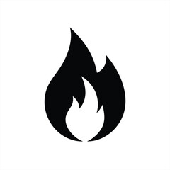 Wall Mural - Simple vector illustration of a flame symbol on a white background