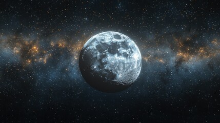Wall Mural - Lunar Orb in Cosmic Milky Way Galaxy