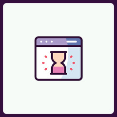 Poster - Website Loading Icon Representing Waiting Time With Hourglass Symbol