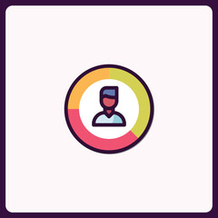 Poster - User metrics circle chart modern outline style business representation