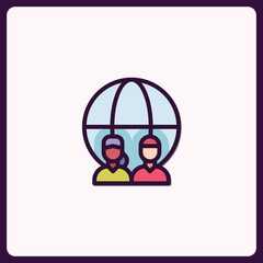 Poster - Global connectivity icon representing international collaboration and teamwork