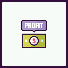 Aufkleber - Visual representation of financial gain, profit, success in business icon