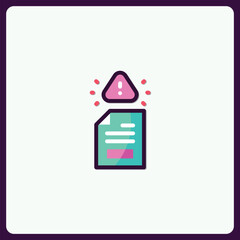 Poster - Alert Notification Icon for Digital Documents and System Error Messages