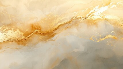 Poster - Swirls of beige and soft gold create a calming and elegant abstract design, perfect for wall art or interior decor. The smooth lines offer a sophisticated touch to any space