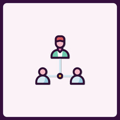 Poster - Network Connection Pictogram Presenting Relationships and Hierarchy Icon