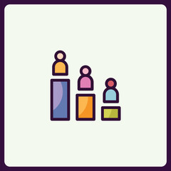 Poster - Colorful bar graph icon representing decreasing levels or population trends