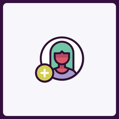 Poster - Add user icon with plus sign for creating new account symbol