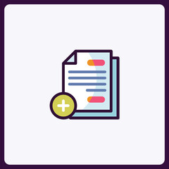 Aufkleber - Colorful document icon with plus sign for new addition or new file