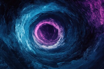 Poster - Explore futuristic digital patterns in a swirling vortex of color and light