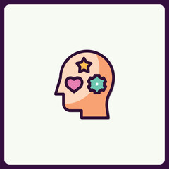 Poster - Creative Mind Process Pictogram Illustrating Cognitive Functions Concept