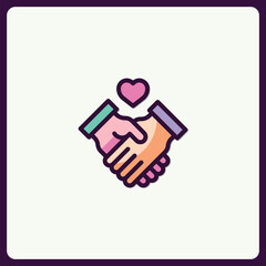 Poster - Illustrated handshake conveying partnership, agreement, and support icon