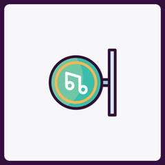 Poster - Music school signage icon with rounded teal design and gold accents