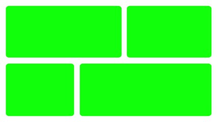 collage or grid green screen 4k animation native design elements, simple bento grid ui layout design